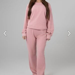 Cozy Pink waffle Lounge Set Comfrt